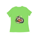 Cafe Cat — Women's Regular T-shirt - Liril Green