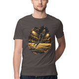 Boundary Catch — Regular Unisex T-shirt in Charcoal — model