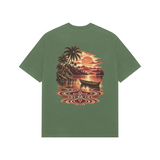 Dawn Contours — Premium Oversized T-shirt in Forest Green — model