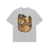 Gully Hour — Premium Oversized T-shirt in Light Grey — model