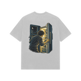 Fridge Glow — Premium Oversized T-shirt in Light Grey — model