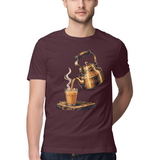 First Pour — Regular Unisex T-shirt in Burgundy — model
