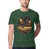 Boundary Catch — Regular Unisex T-shirt in Forest Green — model