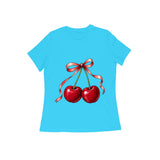 Cherry Ribbon — Women's Regular T-shirt - Sky Blue