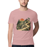Scenic Circuit — Regular Unisex T-shirt in Dusty Rose — model