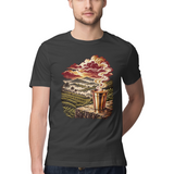 Tea Valley — Regular Unisex T-shirt in Black — model