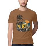 Coastal Auto — Regular Unisex T-shirt in Chocolate — model