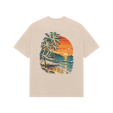 Coastal Drift — Premium Oversized T-shirt in Beige — model