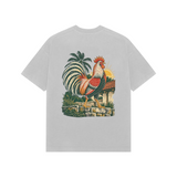 Village Morning — Premium Oversized T-shirt in Light Grey — model