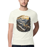 Valley Journey — Regular Unisex T-shirt in Ivory — model