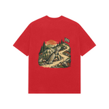 Scenic Circuit — Premium Oversized T-shirt in Red — model