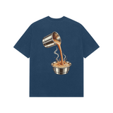 Coffee Arc — Premium Oversized T-shirt in Navy — model