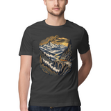 Valley Journey — Regular Unisex T-shirt in Black — model
