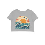 Sunset Passage — Women's Crop Top - Melange Grey