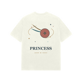 Orbit Princess — Premium Oversized T-shirt in Ivory — model
