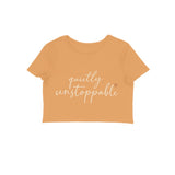 Quietly Unstoppable — Women's Crop Top - Mustard Yellow