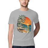 Coastal Drift — Regular Unisex T-shirt in Ash Grey — model
