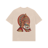 Festival Portrait — Premium Oversized T-shirt in Beige — model
