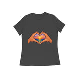 Hands Heart Sunset — Women's Regular T-shirt - Black