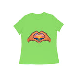 Hands Heart Sunset — Women's Regular T-shirt - Liril Green