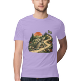Scenic Circuit — Regular Unisex T-shirt in Lavender — model