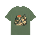 Scenic Circuit — Premium Oversized T-shirt in Forest Green — model