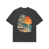 Coastal Drift — Premium Oversized T-shirt in Black — model