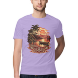 Dawn Contours — Regular Unisex T-shirt in Lavender — model