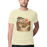 Desert Routes — Regular Unisex T-shirt in Sand — model