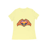 Hands Heart Sunset — Women's Regular T-shirt - Butter Yellow