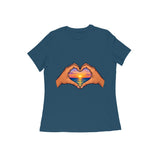 Hands Heart Sunset — Women's Regular T-shirt - Navy Blue
