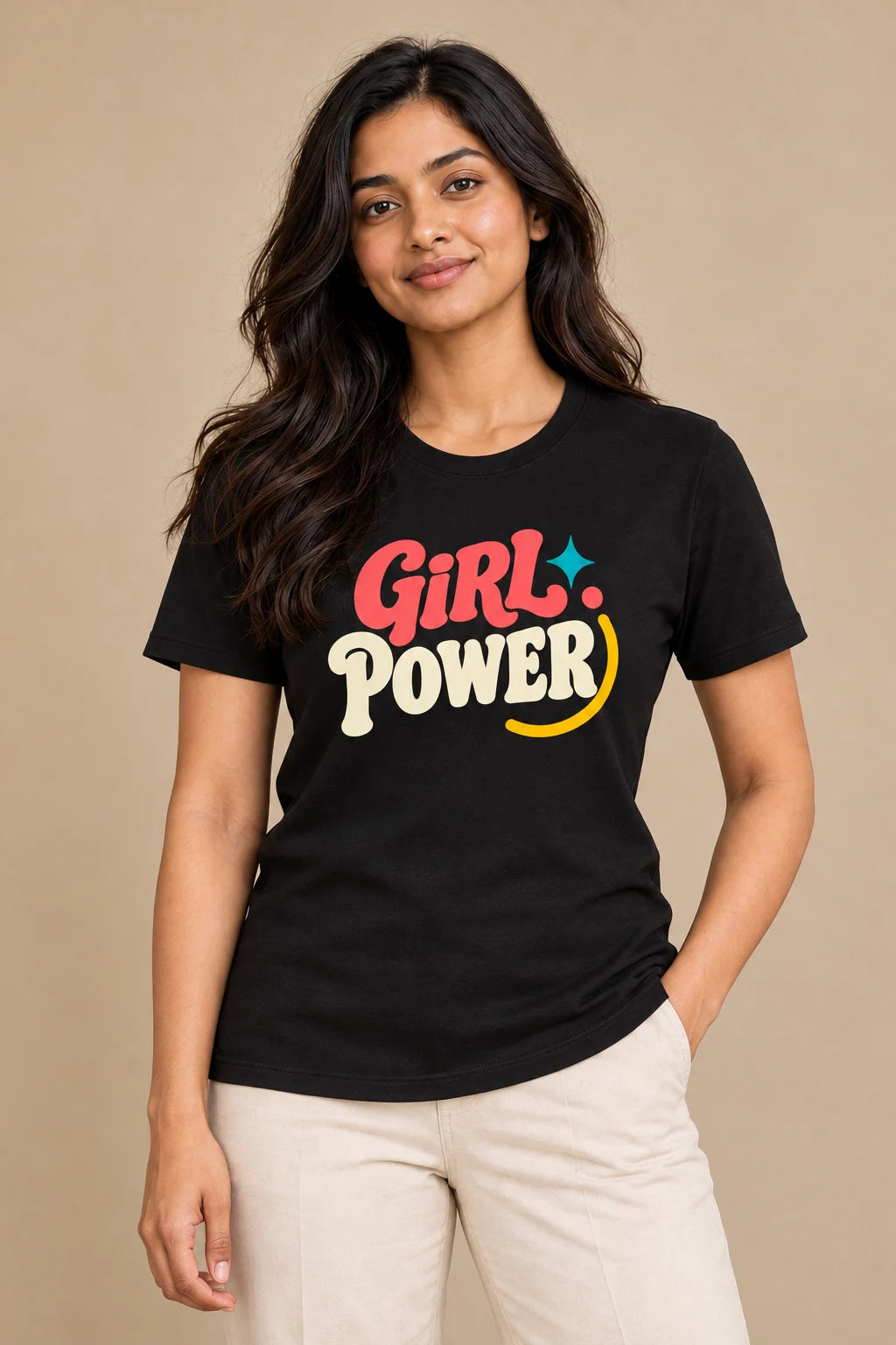 Girl Power artwork on a women's Regular Tee