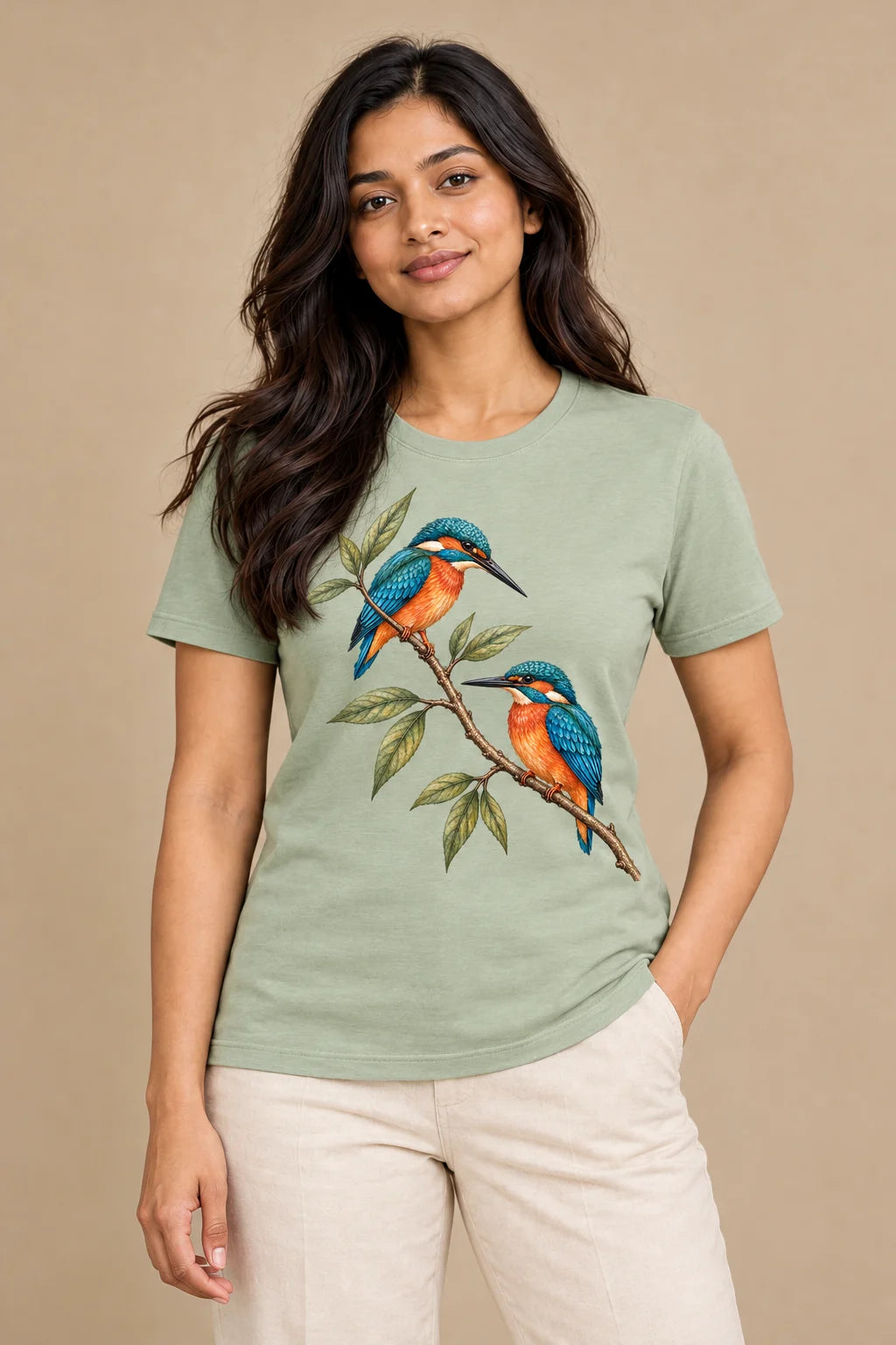 Birdsong artwork on a women's Regular Tee