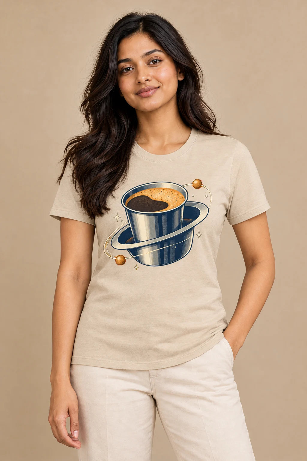 Filter Orbit artwork on a women's Regular Tee