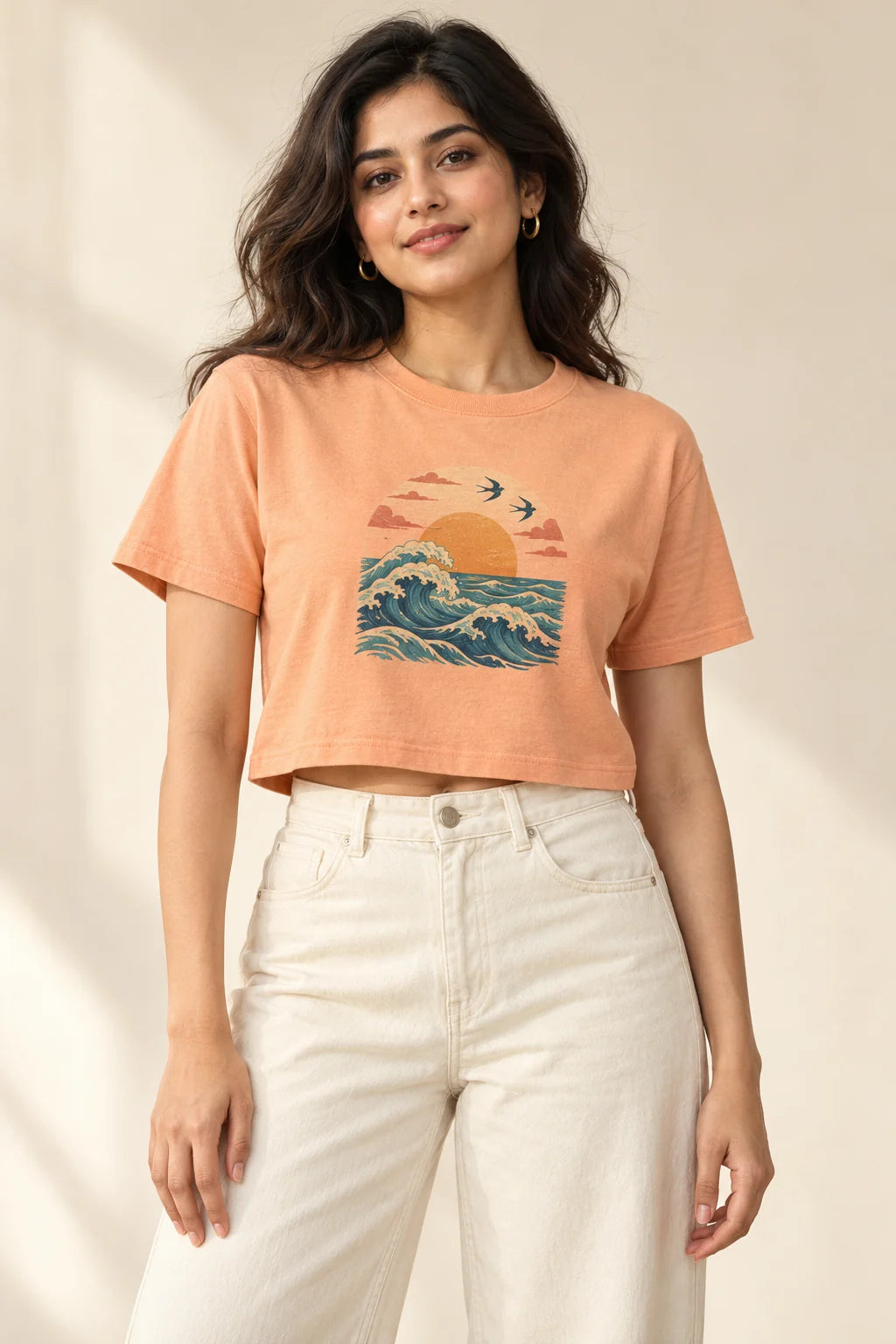 Woman wearing an N2D Crop Top