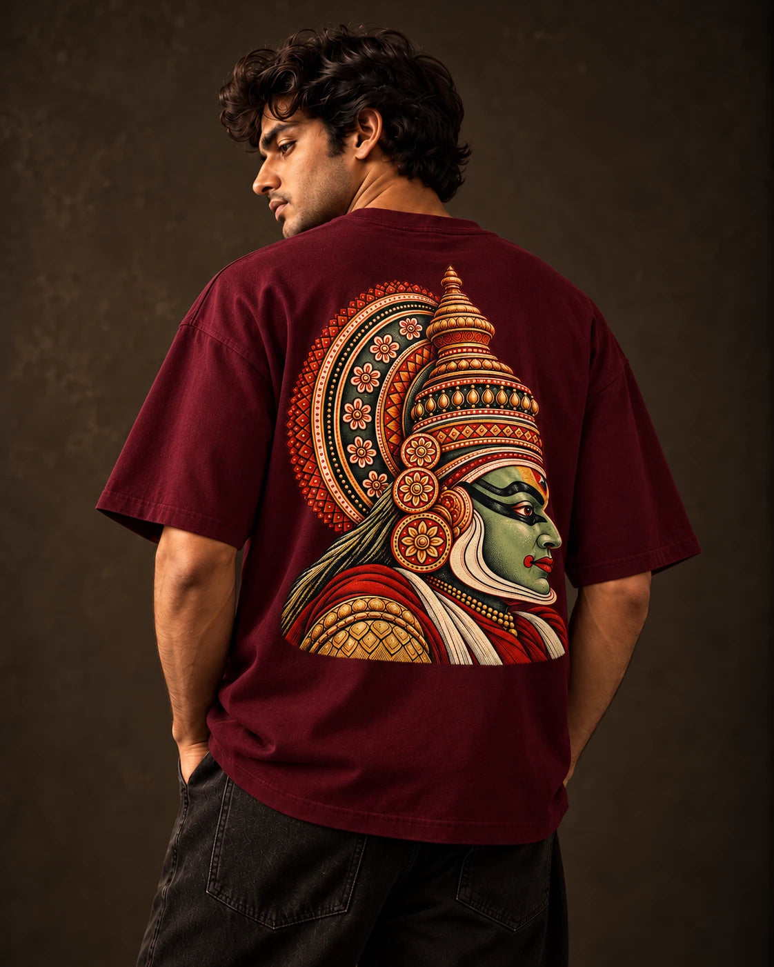 Man wearing an N2D Oversized Printed Tee