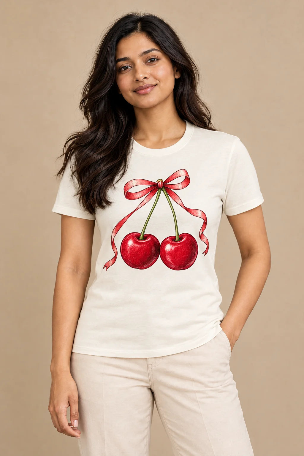 Woman wearing an N2D Regular Printed Tee