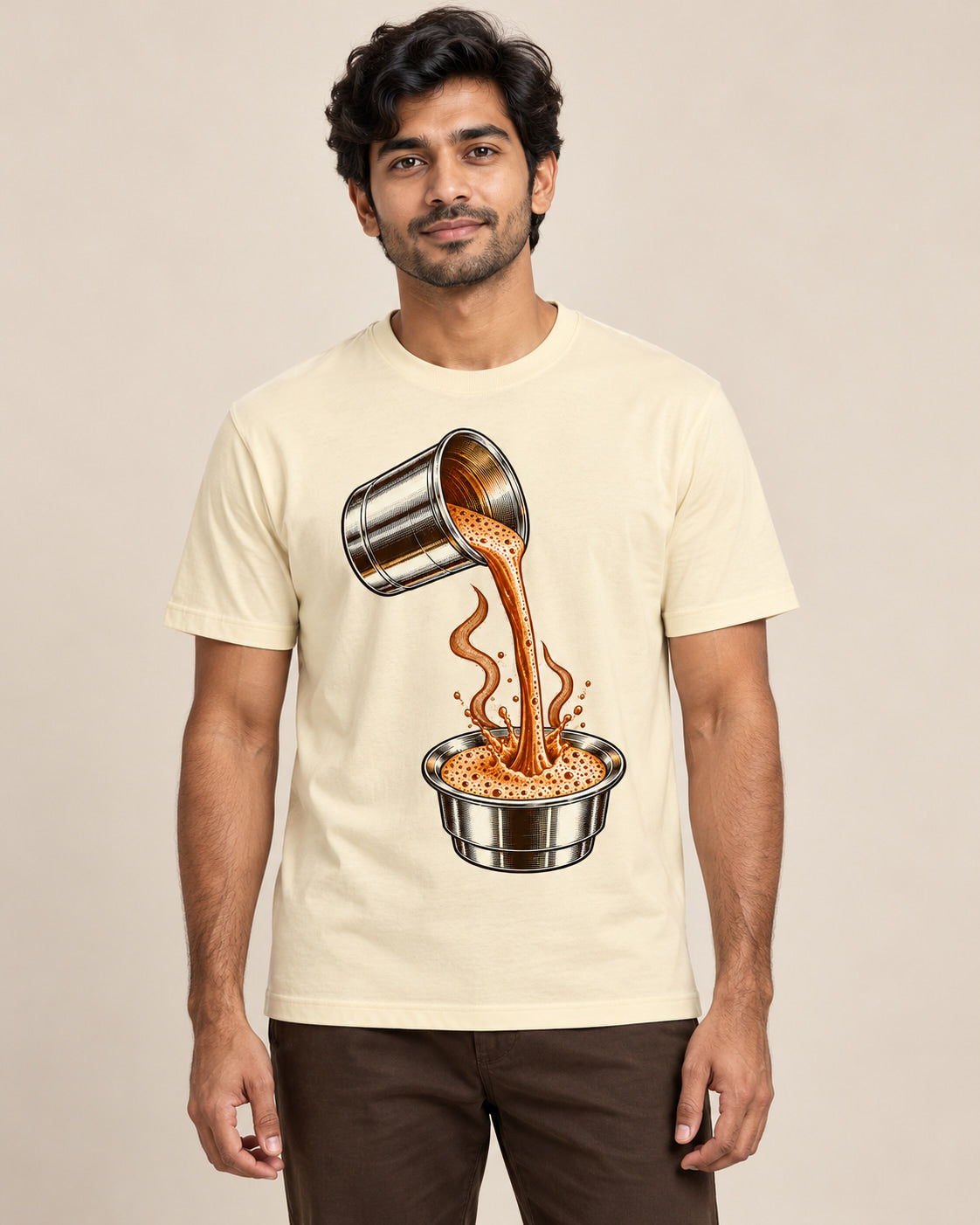 Model wearing Coffee Arc — Regular Unisex T-shirt