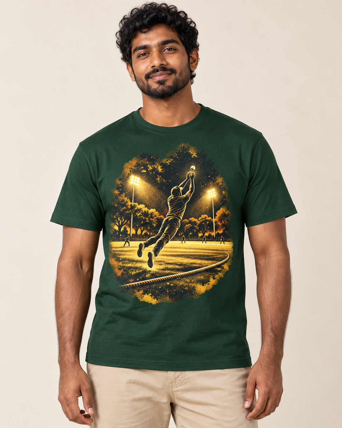 Model wearing Boundary Catch — Regular Unisex T-shirt