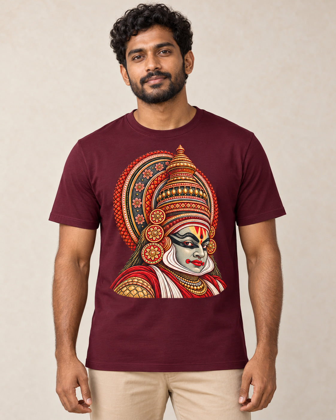 Model wearing Festival Portrait — Regular Unisex T-shirt