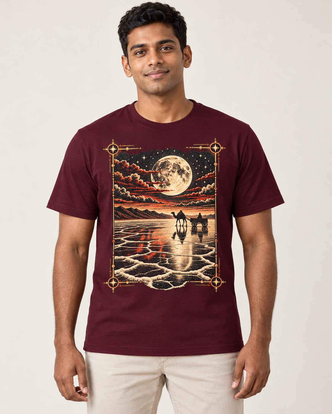 Model wearing Rann Reflections — Regular Unisex T-shirt