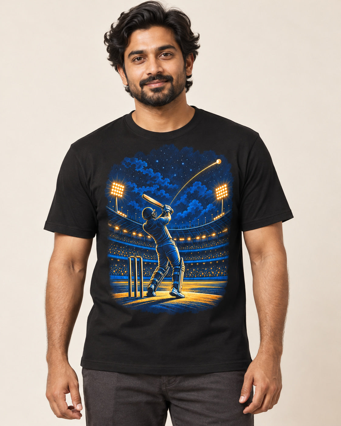 Model wearing Under the Floodlights — Regular Unisex T-shirt